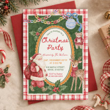 Whimsical Kleurrijke Kerstfeest Uitnodiging