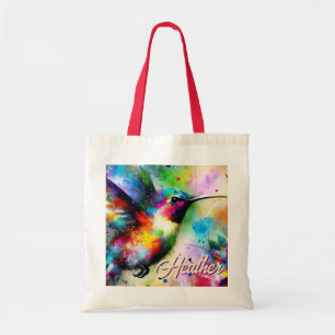 Whimsical Kleurrijke Kolibrie Vogel Persoonlijk Tote Bag