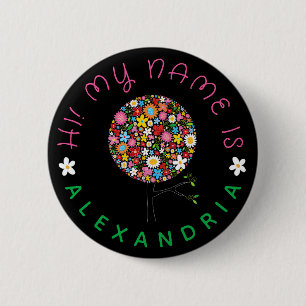 Whimsical Kleurrijke Lente Bloemen Meisjesachtige  Ronde Button 5,7 Cm