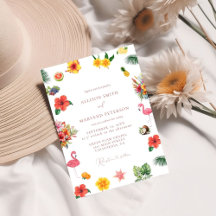 Whimsical Kleurrijke Leuke Tropische Flamingle Wed