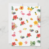 Whimsical Kleurrijke Leuke Tropische Flamingle Wed Kaart (Achterkant)