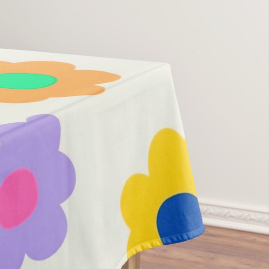 Whimsical Kleurrijke Y2K Bloemen Retro Vrolijk Tafelkleed (Voorbeeld)