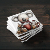 Whimsical Koala Hot Chocolate Christmas Magnet Magneet