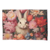 Whimsical  konijnenveer bloeit kussensloop (Voorkant)