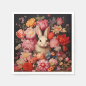 Whimsical  konijnenveer bloeit servet (Voorkant)