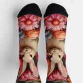 Whimsical  konijnenveer bloeit sokken (Top)