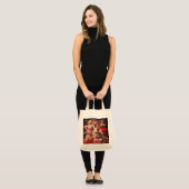 Whimsical konijnenveer bloeit tote bag (Voorkant (model))