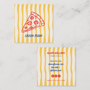Whimsical krabbel pizza visitekaartje