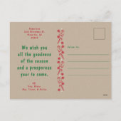 Whimsical Kraft Paper Christmas Scene Briefkaart (Achterkant)