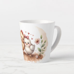 Whimsical Kuiken Duo Cottagecore Waterverf Latte Mok