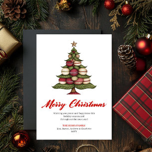 Whimsical Kunstzinnige Kerstboom Groet Layout Feestdagenkaart