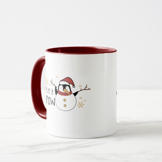 Whimsical Laat het sneeuwen Pinguïn Sneeuwman | Ke Mok (Voorkant links)