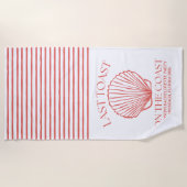 Whimsical Laatste Toast Aan De Kust Koraal Strandlaken (Voorkant)