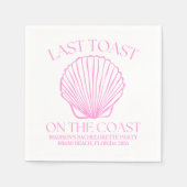 Whimsical Laatste Toast Op De Kust Roze Servet (Voorkant)