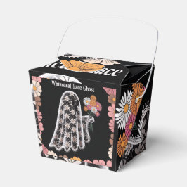 Whimsical Lace Ghost Illustratie met Bloemen Bedankdoosjes