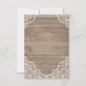 Whimsical Lace Old Barn Wedding RSVP Kaartje (Achterkant)