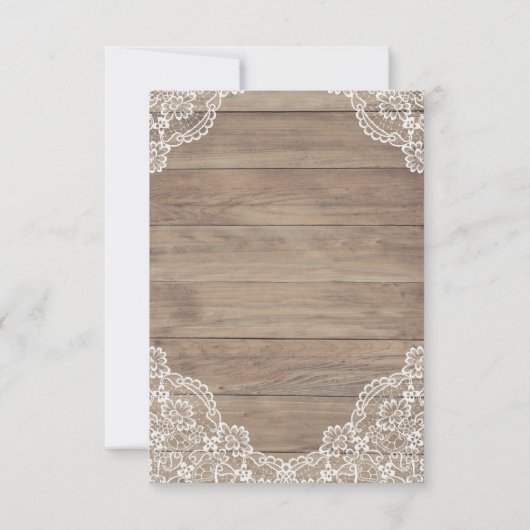 Whimsical Lace Old Barn Wedding RSVP Kaartje (Achterkant)
