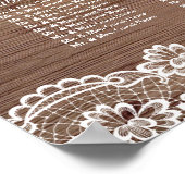 Whimsical Lace Old Barn Wedding Seding Chart Poster (Hoek)