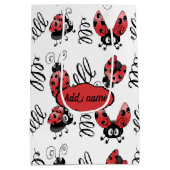 Whimsical Ladybug and Swirls Medium Gift Bag Cadeauzakje (Achterkant)