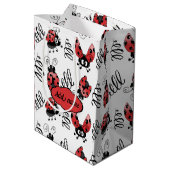Whimsical Ladybug and Swirls Medium Gift Bag Cadeauzakje (Achterkant Gekanteld)
