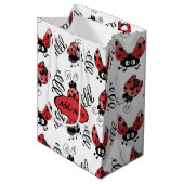 Whimsical Ladybug and Swirls Medium Gift Bag Medium Cadeauzakje (Voorkant Gekanteld)