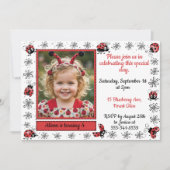 Whimsical Ladybug Photo Birthday Invitation (Devant)