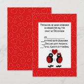 Whimsical Ladybug Wedding RSVP-kaart RSVP Kaartje (Voorkant / Achterkant)
