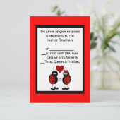 Whimsical Ladybug Wedding RSVP-kaart RSVP Kaartje (Staand voorkant)