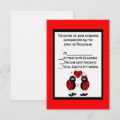 Whimsical Ladybug Wedding RSVP-kaart RSVP Kaartje (Voorkant / Achterkant)