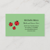 Whimsical Ladybugs Professionele Educator Groen Visitekaartje (Voorkant)