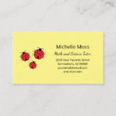 Whimsical Ladybugs Yellow Professional Educator Visitekaartje (Voorkant)
