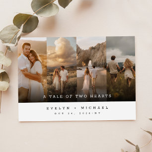 Whimsical Landelijke Collage Foto Bruiloft Kaart