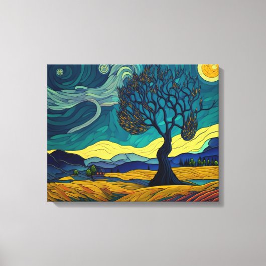 Whimsical Landschap Canvas Afdruk (Voorkant)