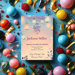 Whimsical Lantern Verjaardag met Schattige egel Kaart