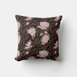 Whimsical Large Flower Chocolate Brown Kussen
