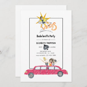 Whimsical Las Vegas Bachelorette Party Invitation
