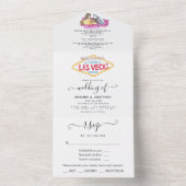 Whimsical Las Vegas bruiloft All In One Uitnodiging (Binnen)