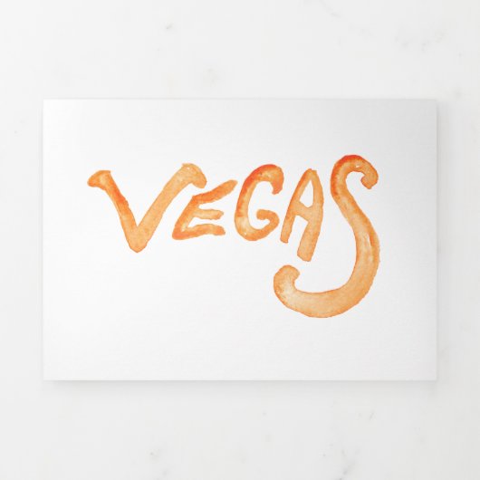 Whimsical Las Vegas bruiloft Drieluik Uitnodiging (Cover)