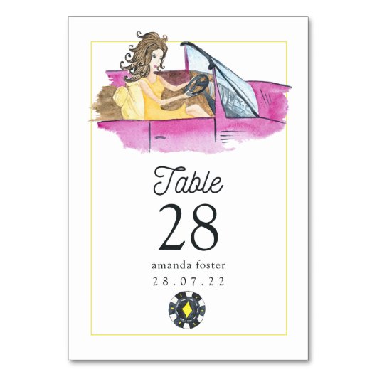 Whimsical Las Vegas Mariage Numéro de table (Dos)