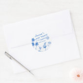 Whimsical Last Toast Coast Beach Bruidsfeest Ronde Sticker (Envelop)