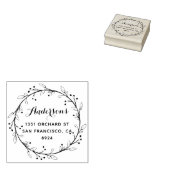 Whimsical Laurel WreatCustom Return-adres Rubberstempel (Gestempeld)
