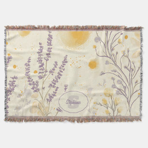 Whimsical Lavendel & Geel Bloempatroon Deken