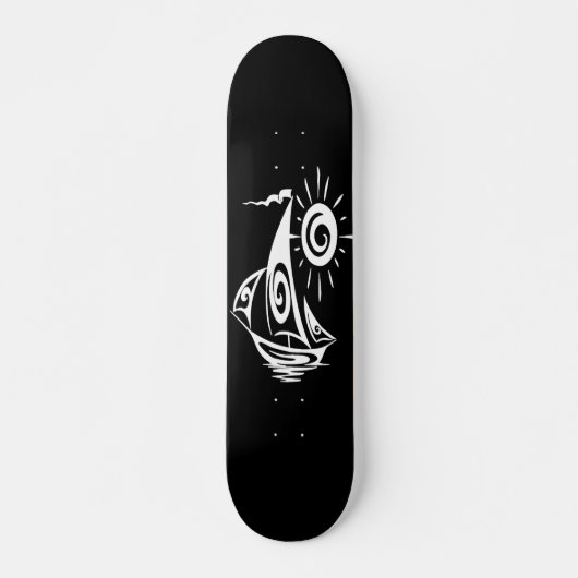 Whimsical Lazy Sailboot Skateboard (Voorkant)