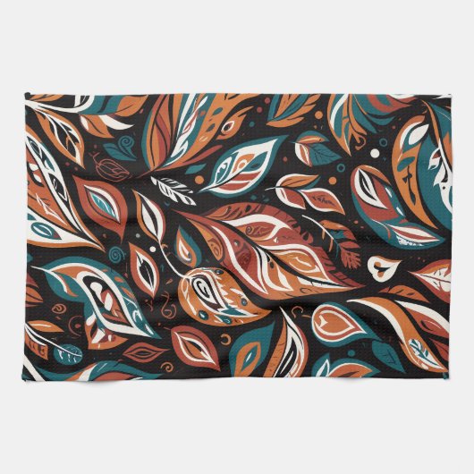Whimsical Leaves Theedoek (Horizontaal)