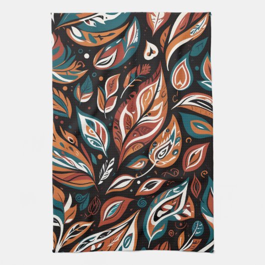 Whimsical Leaves Theedoek (Verticaal)