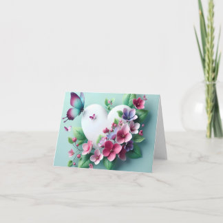 Whimsical Lentetuin & Geschilderde Vlinderbloei Bedankkaart