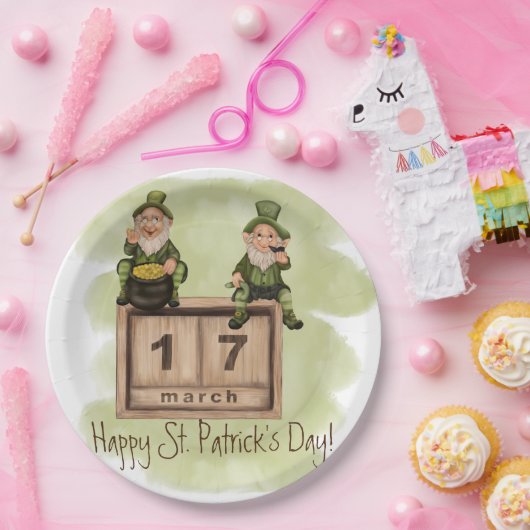 Whimsical Leprechauns St. Patrick's Day Papieren Bordje (Feest)