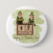 Whimsical Leprechauns St. Patrick's Day Ronde Button 7,6 Cm (Voorkant)