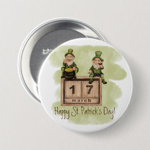 Whimsical Leprechauns St. Patrick's Day Ronde Button 7,6 Cm