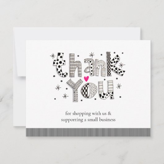 Whimsical Lettering Small Business Dank u kaart (Voorkant)